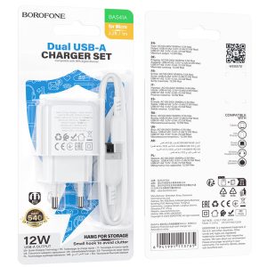 Bộ sạc nhanh 2 cổng BOROFONE BAS41A Micro giá sỉ