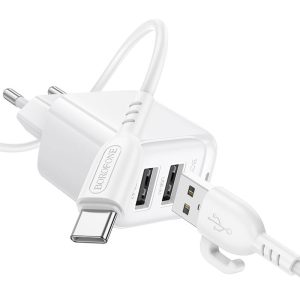 Bộ sạc nhanh 2 cổng BOROFONE BAS41A Type-C giá sỉ