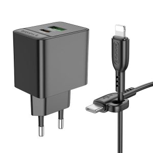 Bộ sạc nhanh BOROFONE BAS14A Type-C to iP PD20W+QC3.0 giá sỉ