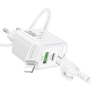 Bộ sạc nhanh BOROFONE BAS45A Type-C to iP PD20W+QC3.0 giá sỉ