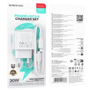 Bộ sạc nhanh BOROFONE BAS45A Type-C to iP PD20W+QC3.0 giá sỉ