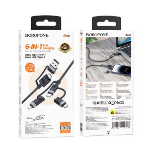 Cáp sạc đa năng 6 in 1 BOROFONE BU51 giá sỉ