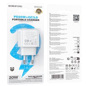 Củ sạc nhanh BOROFONE BAS44A PD20W+QC3.0 giá sỉ