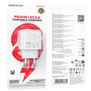 Củ sạc nhanh BOROFONE BAS45A PD30W+QC3.0