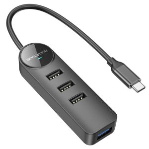 Bộ chia 4 cổng USB BOROFONE HD5 Jack Type-C giá sỉ