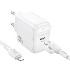 Bộ sạc nhanh BOROFONE BAS43A PD20W Type C to iP giá sỉ